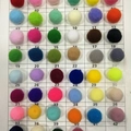 Colorful felt ball garland color chart with 42 shades for DIY festive party decor - Mix and Match