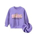 Sweat en polaire violet pour filles avec motifs animaux mignons et doublure douce - 90 / Violet