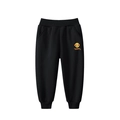 Pantaloni sportivi neri per bambini con stampa smiley happy e polsini elastici comodi - Nero / 90cm