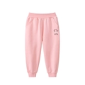 Rosa Kinder-Jogginghose mit elastischem Bund und braunem Bären-Sonnenlicht-Druck - Rosa / 90cm
