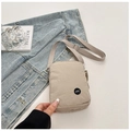 Beige nylon crossbody bag with adjustable strap and circular LYT logo in casual style - Off White