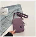 Deep purple square crossbody bag with adjustable nylon strap and LYT logo patch - Purple