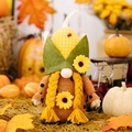 Harvest gnome plush with corn hat and sunflowers for Thanksgiving autumn festive decor - Harvest Season Corn Head Gnome Female Style