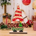 Decorazione natalizia in legno con gnomo e scritta su base rettangolare naturale - Stile Lettera Gnomo in Legno Creativo