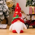 Gnomo di Natale in peluche con cappello rosso a maglia, barba bianca e nastro - Rosso