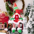 Christmas gnome doll with red hat and green boots sitting on vintage toy car - Red/Green Sharp Hat Hanging Leg [H Female]
