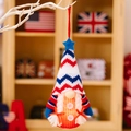 Patriotic gnome ornament with red white blue knit hat and star for Independence Day - Pointed Hat Female Style