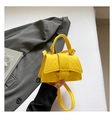 Quilted yellow handbag in hourglass shape with crossbody strap and top handle - Yellow