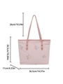 Sac fourre-tout matelassé rose avec broderies papillons colorées et rivets dorés - Rose Sans Pendentif