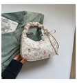 Sac fourre-tout matelassé blanc avec motifs d'ours roses et anse nuage froufrous - Blanc