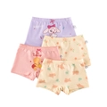 Viererpack Mädchen Boxer-Slips aus Baumwolle mit süßen Tiermotiven und Blumenmustern - 110cm / Gemischt Lila/Rosa/Gelb/Blumendruck