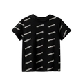 T-shirt nera da bambino a maniche corte con stampa all-over 'FANTASTIC' bianca - 160cm / Nero