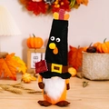 Thanksgiving gnome plush with turkey hat and Happy Thanksgiving sign decoration - Male Thanksgiving Turkey Gnome (HAPPY THANKSGIVING)