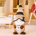 Gnomo del caffè con cappello a righe e tazzina per decorazioni domestiche calde - Stile Cappello a Righe in Maglia Chicco di Caffè