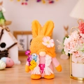 Easter gnome plush doll with pink body and orange rabbit ears for holiday home decoration - Orange Bunny Gnome (With Flowers)