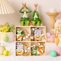 Set de gnomes de Pâques en bois avec oreilles de lapin et carottes en boîte bois - Style Gnome B (Boîte en Bois)