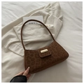 Borsa a mano vintage stile fonografo con stampa leopardata e fibbia dorata - Marrone