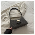 Borsa a mano vintage stile fonografo con stampa leopardata grigio scuro e fibbia dorata - Grigio