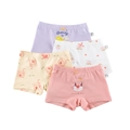 4-pack of girls' cotton boxer briefs with cute cartoon prints and bow details - 110 / Colorful