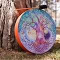 Love Tree shamanic frame drum with colorful tree of life art and drumstick - With Drumstick Style / Love Tree Drum
