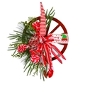 Weihnachts-Wagenradkranz mit roten Zuckerstangen und festlicher Elfenbeindekoration - Weihnachts Wagon Rad Stil
