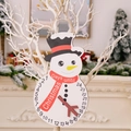 Wooden snowman Christmas countdown calendar pendant with rotating pointer and 1-24 days scale - Christmas Snowman Style