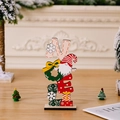 Christmas NOEL wooden desktop ornament with festive gnome and holiday patterns - NOEL