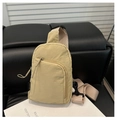 Detail of light beige water-repellent nylon crossbody bag with multi-zipper compartments - Khaki