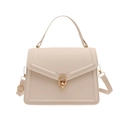 Sac à main bandoulière minimaliste blanc crème avec fermoir doré et bandoulière - Blanc