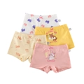 4er-Set Baumwoll-Boxershorts für Mädchen mit Tiermotiven und dekorativen Schleifen - 110cm / Hase/Katze/Gelb/Rosa 4er-Pack (NK0022)