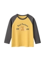 T-shirt a maniche lunghe giallo zenzero per bambini con tre orsi e maniche raglan - 90cm / Giallo/Grigio Scuro