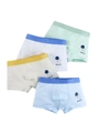Set of 4 boys' breathable ice silk boxer briefs with cartoon astronaut prints - 110cm / 4G088 Mixed Colors