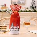 Kerst wijnfleshoes van rode jute met sneeuwvlokkenpatronen en kabouterontwerp - Rood