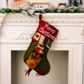 Weihnachtssocke Deko mit 3D-Rentierfigur und Merry Christmas Schriftzug am Kamin - Rentier (SDW016 Rentiersocke)