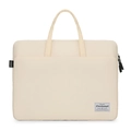 Minimalist beige laptop handbag with dual handles and spacious front pocket for business - Beige
