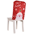 Christmas chair cover featuring red and black plaid pattern with cartoon Santa Claus motif - Red and Black Plaid Santa Claus Style