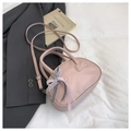 Bolso rosa con lazo, correa ajustable y elegantes detalles de encaje a cuadros - Rosa Con Colgante