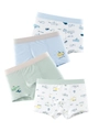 4-pack boys breathable mesh boxer briefs with cartoon submarine and whale prints - 110cm / 4G080 Mixed Colors