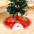 Weihnachtsbaumdecke mit rot-schwarzem Karomuster, Weihnachtsmann und Feliz Navidad - Rot Schwarz Karo Weihnachtsmann