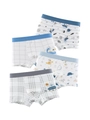 Set of 4 boys breathable ice silk mesh boxer briefs with assorted cartoon dinosaur patterns - 4G076 Mixed Color (4-Pack) / 110cm