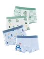 4-pack of boys' breathable cotton boxer briefs with cute dinosaur and penguin prints - 110cm / 4G104 Mixed Colors