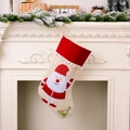 Weihnachtssocke mit Weihnachtsmann-Applikation und rotem Aufschlag mit Pompons - Weihnachtsmann