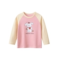 Camiseta rosa de manga raglán para niños con perro lindo y estampado Delicious Food - Rosa y Beige / 90cm
