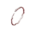 Bracciale a serpente in argento S925 con smalto rosso per donna, design artistico - Bracciale Serpente (Argento/Smalto Rosso)