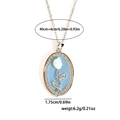 Enamel rose pendant necklace in light blue and white finish with dimensions info - Silver Oval Light Blue Rose Style (EXRGN0248)