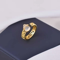 Elegante anello a zucca placcato oro con zircone bianco e dettagli traforati - Aperto Regolabile / Anello con Zirconia a Forma di Zucca (Oro)