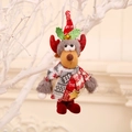 Renna di Natale in peluche con cappello rosso a punta e campanelli su ramo bianco - Stile Renna