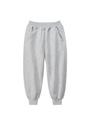 Kids loose fit light grey jogger pants with elastic drawstring waist and ribbed cuffs - 120cm / Heather Grey