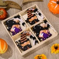 Set de suspensions gnomes d'Halloween en bois dans une boîte à quatre compartiments - Style Nain En Robe De Sorcière Violette (Modèle D)