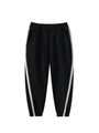Kids black cotton sports joggers with side stripes and elastic waistband style - 170 / Black
